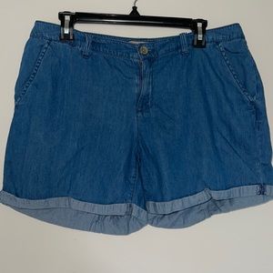 Nine West Vintage America Collection Chambray Jean Shorts Size 10